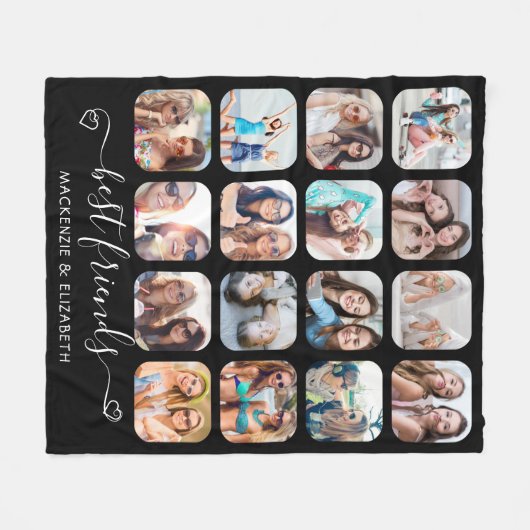 Die besten Freunde handgeschriebene Skriptschwerpu Fleecedecke (Vorderseite (Horizontal))