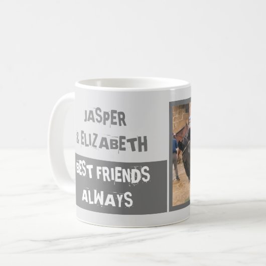 Die besten Freunde immer mich und meine graue Schi Kaffeetasse (Vorderseite Links)