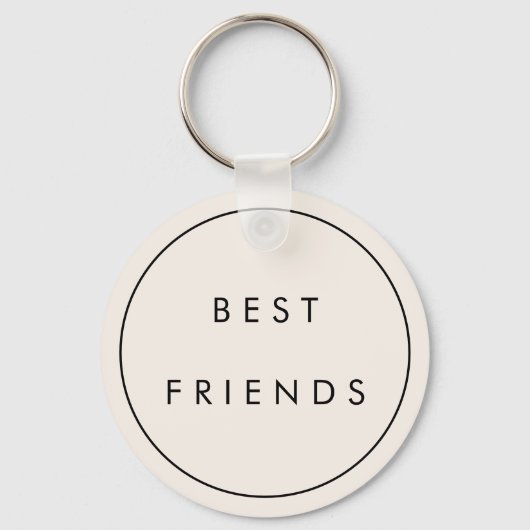 Die besten Freunde in Beige und Schwarz Mit Monogr Schlüsselanhänger (Rückseite)