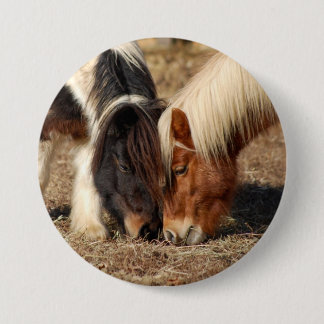 Die besten Freunde! Knopf mit zwei Ponys Button