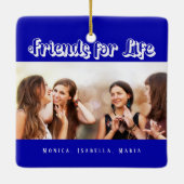 Die besten Freunde königsblau-weiße Fotos Keramikornament (Rückseite)