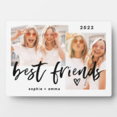 Die besten Freunde | Lässiges Skript und Zwei-Foto Fotoplatte (Vorderseite)