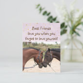 Die besten Freunde Liebe Pferde Liebe Sie Inspirat Postkarte (Stehend Vorderseite)