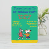 Die besten Freunde Maisy und Dotty Hold Hands Einladung (Stehend Vorderseite)