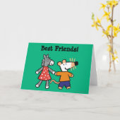 Die besten Freunde Maisy und Dotty Hold Hands Karte (Gelbe Blume)