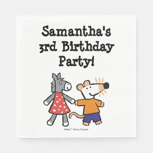 Die besten Freunde Maisy und Dotty Hold Hands Serviette (Vorderseite)