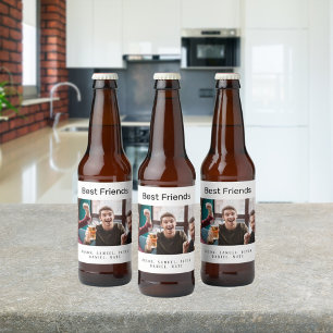 Die besten Freunde Männer Typ Party Foto Spaß Bierflaschenetikett