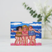 Die besten Freunde Martini Beach Divas Post Card Postkarte (Stehend Vorderseite)