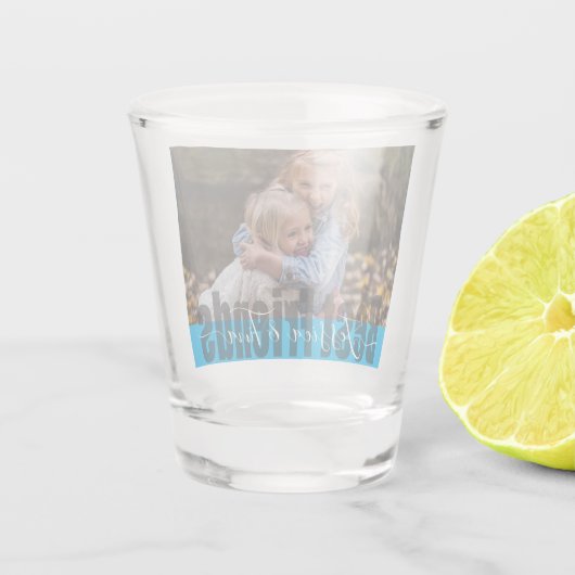 Die besten Freunde mit Individuelle Name und Foto Schnapsglas (Rückseite)