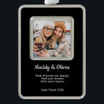 Die besten Freunde Moderne FotoCollage | BESTE FRE Rahmen-Ornament Silber<br><div class="desc">Die besten Freunde des modernen Fotos Weihnachtsschmuck, </div>