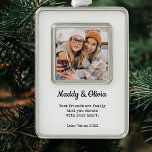 Die besten Freunde Moderne FotoCollage | BESTE FRE Rahmen-Ornament Silber<br><div class="desc">Die besten Freunde des modernen Fotos Weihnachtsschmuck, </div>