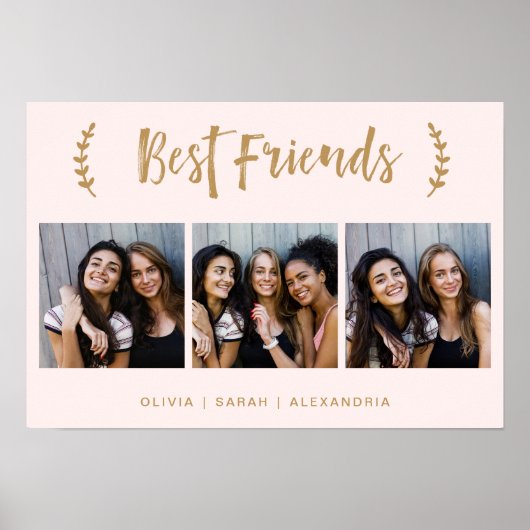 Die besten Freunde | Modernes Drei-Foto-Rost-Gitte Poster (Vorne)
