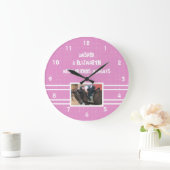 Die besten Freunde reiten immer pink und weiß Foto Große Wanduhr (Zuhause)
