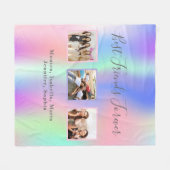 Die besten Freunde rosa lila holografisches Foto Fleecedecke (Vorderseite (Horizontal))