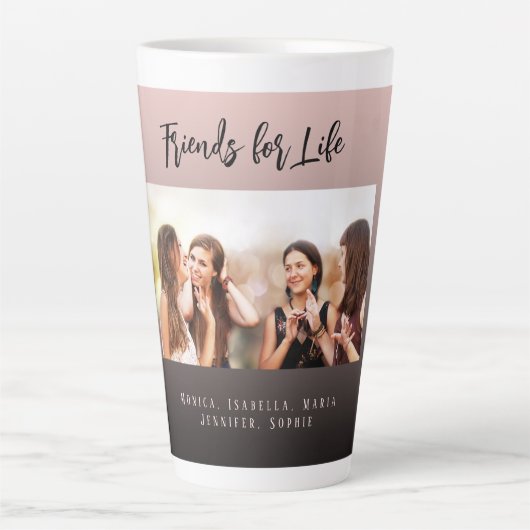 Die besten Freunde Schwarz-Braun-Foto-Namen Milchtasse (Vorderseite)