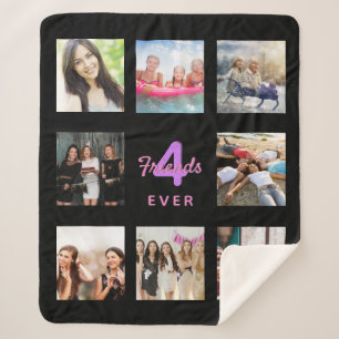 Die besten Freunde, schwarzes Foto pink Sherpadecke