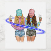 Die besten Freunde sind die Schwestern, die wir fü Weinetikett (Einzelnes Label)