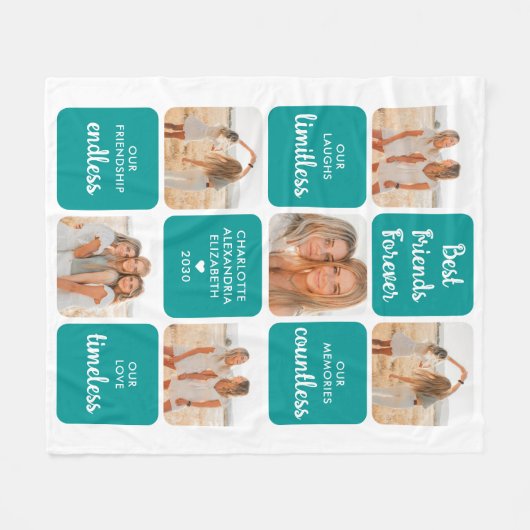 Die besten Freunde verschenken Moderne Foto Collag Fleecedecke (Vorderseite (Horizontal))