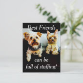 Die besten Freunde voll gestopft Yorkie Personaliz Postkarte (Stehend Vorderseite)