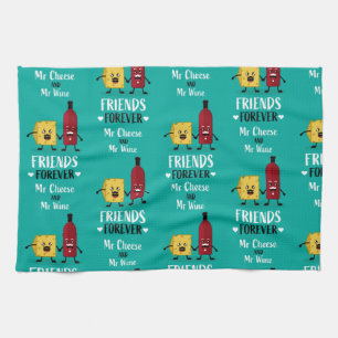 Die besten Freunde von Käse und Wein Geschirrtuch
