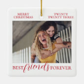 Die besten Freunde von Wasserfarbe Ein Foto passt Keramikornament (Rückseite)