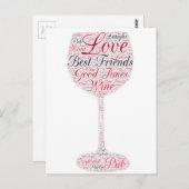 Die besten Freunde Weindesign Postkarte (Vorne/Hinten)