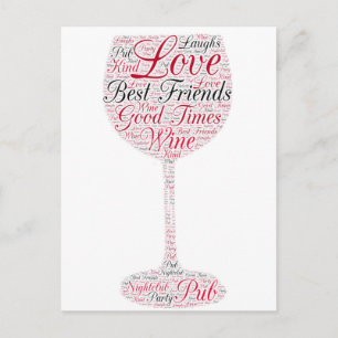 Die besten Freunde Weindesign Postkarte