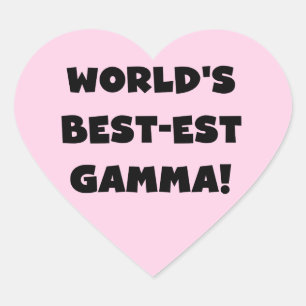 Die besten Gamma Schwarz und Weiß der Welt Herz-Aufkleber