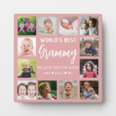 Die besten Grammy Grandkids 12 Foto Pink Fotoplatte (Vorderseite)