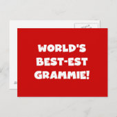 Die besten Grammy White T - Shirt und Geschenke de Postkarte (Vorne/Hinten)