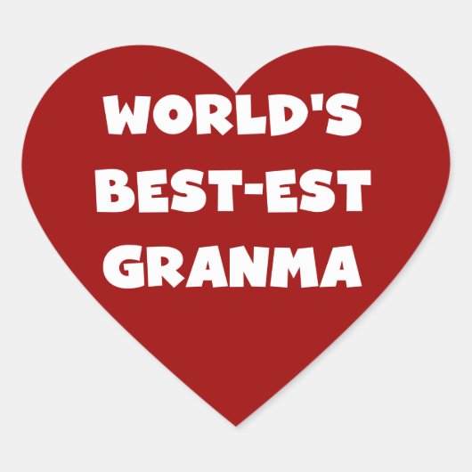 Die besten Granma Schwarz und Weiß der Welt Herz-Aufkleber (Vorderseite)