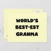 Die besten Granma Schwarz und Weiß der Welt Postkarte (Vorne/Hinten)