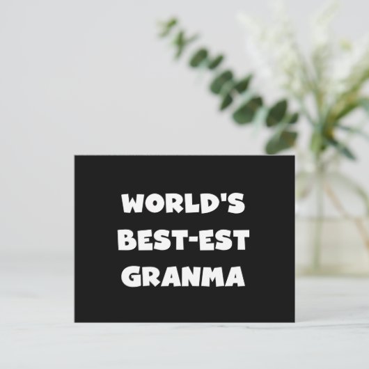 Die besten Granma Schwarz und Weiß der Welt Postkarte (Stehend Vorderseite)