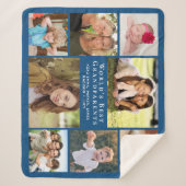 Die besten Großeltern der Welt 8 Foto Collage Blue Sherpadecke (Vorderseite)