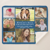 Die besten Großeltern der Welt 8 Foto Collage Blue Sherpadecke (Vorderseite (Horizontal))