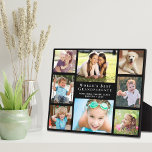 Die besten Großeltern der Welt - Collage Black Fotoplatte<br><div class="desc">Geben Sie den besten Großeltern der Welt eine elegante, kundenspezifische Collage-Plakette, die sie jahrelang schätzen und genießen werden. Sie können mit acht Fotos Enkel, Kinder, andere Familienmitglieder, Haustiere usw. personalisieren, den Ausdruck "Die besten Großeltern der Welt" personalisieren und die Namen ihrer Enkelkinder hinzufügen, alles in der modernen weißen Typografie vor...</div>