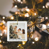 Die besten Großeltern der Welt | Zwei Fotos Keramikornament