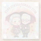 Die besten Großeltern, die jemals einen Schirm hal Glasuntersetzer (Rückseite)