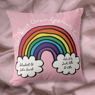 Die besten Großeltern je farbenfroh Regenbogenfarb Kissen