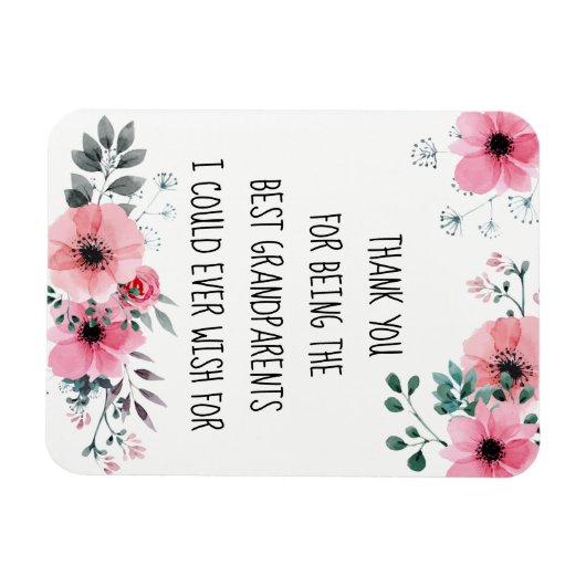 Die besten Großeltern zitieren Aquarellfarbe Rosa Magnet (Horizontal)