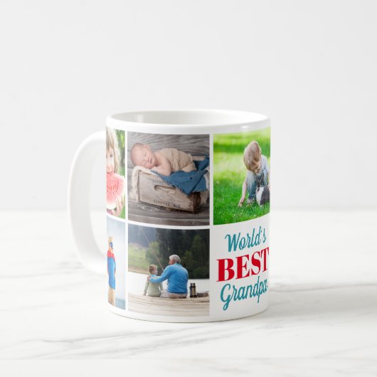 Die besten Großkinder der Welt 9 FotoCollage Kaffeetasse (Vorderseite Links)