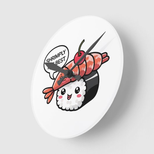 Die besten kawaii-Sushi Runde Wanduhr (Winkel)