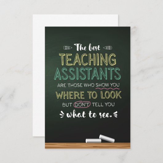 Die besten Lehrassistenten Dankeskarte (Vorne/Hinten)