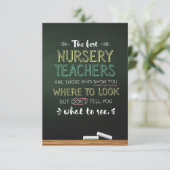 Die besten Lehrer im Kinderzimmer Dankeskarte (Stehend Vorderseite)