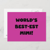Die besten Mimi-Black-Text-T - Shirt und Geschenke Postkarte (Vorne/Hinten)