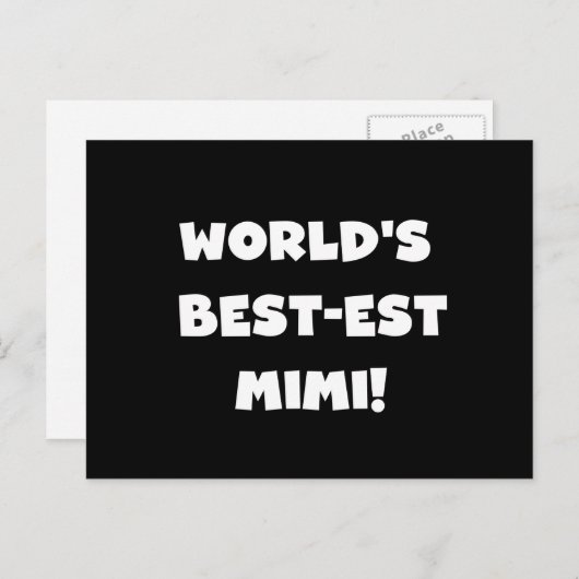 Die besten Mimi-White-Text-T - Shirt der Welt gebe Postkarte (Vorne/Hinten)