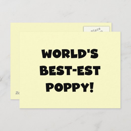 Die besten Mohngeschenke der Black Text World Postkarte (Vorne/Hinten)