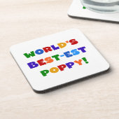 Die besten Mohngeschenke der Welt in hellen Farben Untersetzer (Linke Seite)