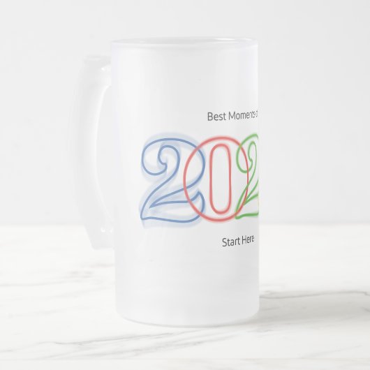 Die besten Momente des Jahres 2025 beginnen hier Mattglas Bierglas (Vorderseite Links)