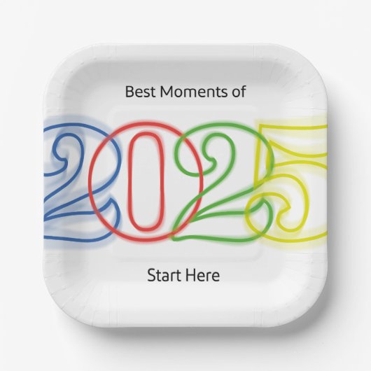 Die besten Momente des Jahres 2025 beginnen hier Pappteller (Vorderseite)